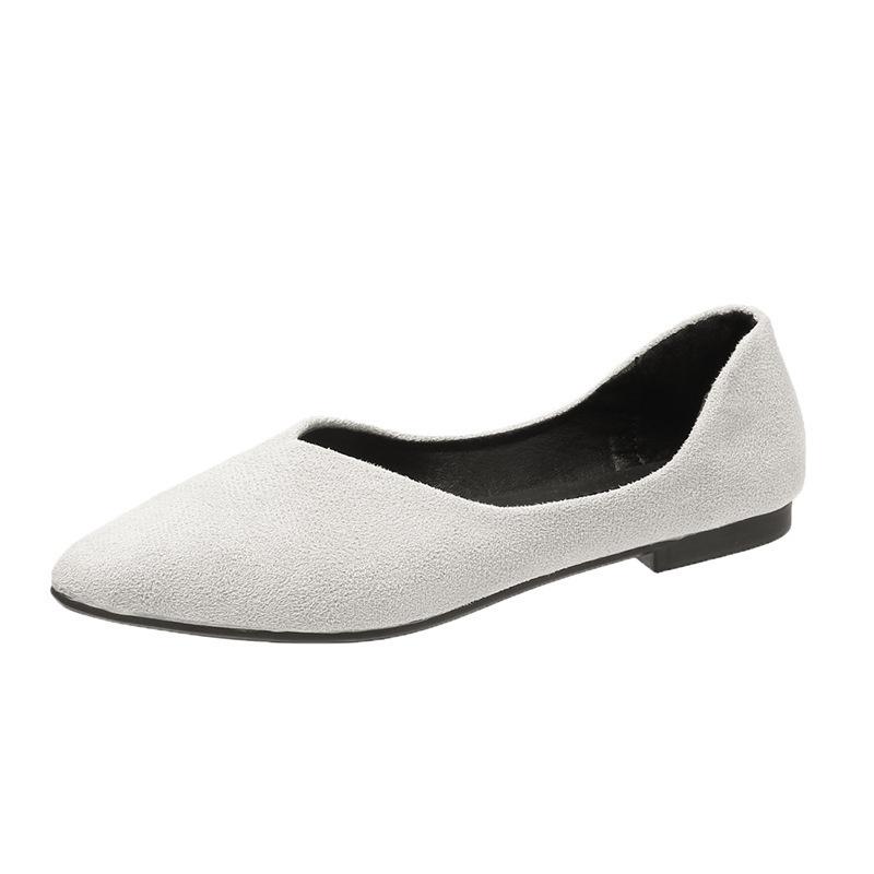 Scarpe Basse da Donna a Punta Mocassini Slip-On in Pelle Scamosciata Scarpe Piatte Comode Ballerine Morbide Scarpe Eleganti da Ufficio Disponibili in Taglie Forti