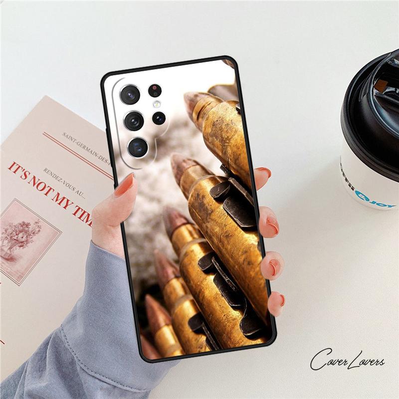 Coque de téléphone Collage de Balles d'Armes Militaires Pour Samsung Galaxy S24 S25 S23 S22 Ultra Note 10 20 Plus S20 S21 FE Housse