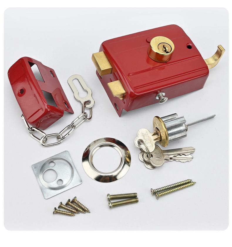 Home 559 Anti-theft Double Tongue Door Lock for Bedroom and Wooden Doors, Exterior Mount, Universal Fit 556