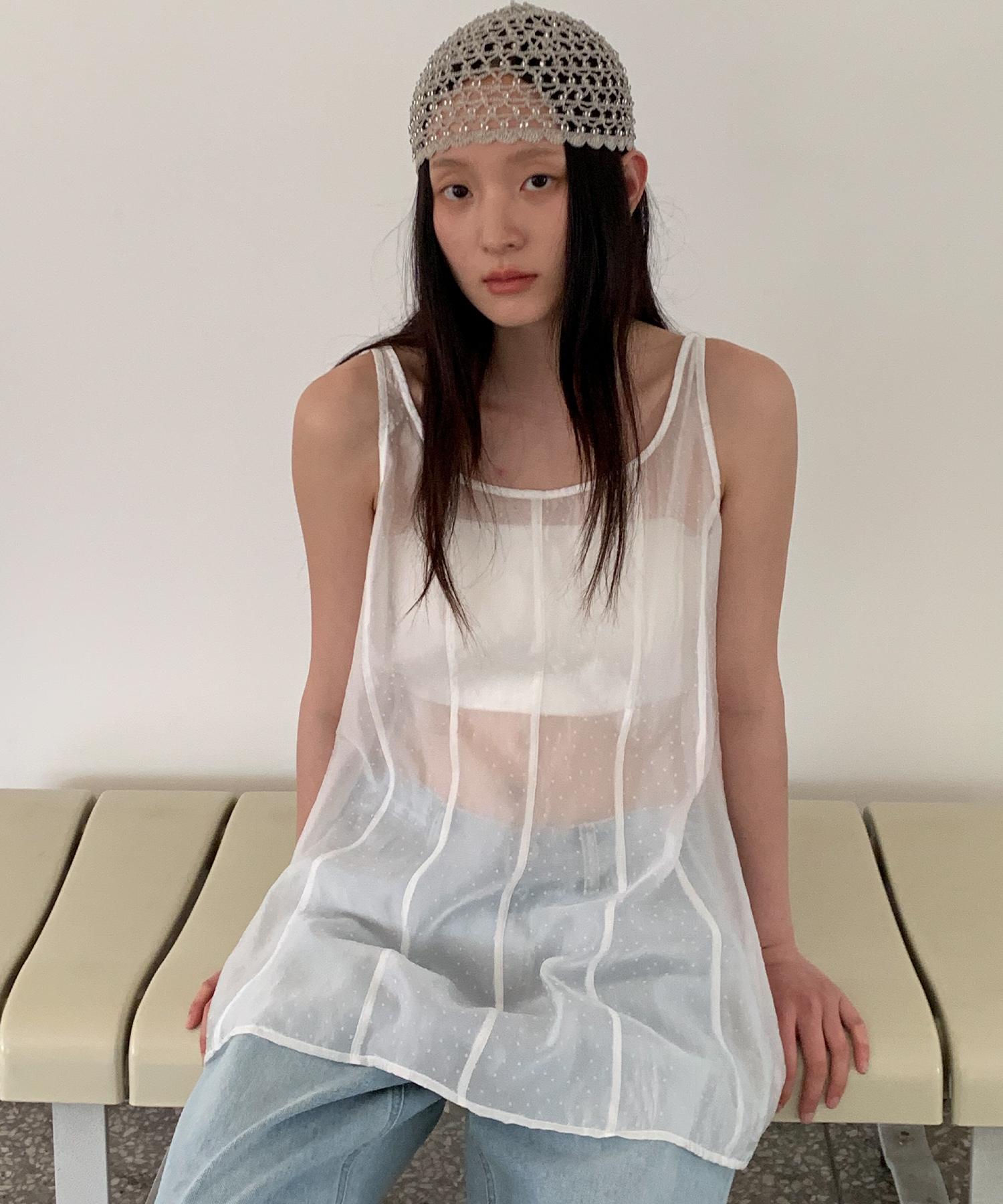 Soire Dot Sheer Layered Dress - White White