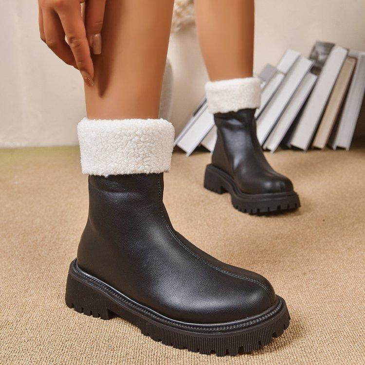 Fashion versatile women's non-tired feet thick soles heightening soft elastic comfort shock absorption non-slip casual sports Martin boots