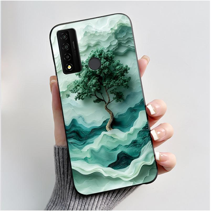 Casing For TCL 20 XE Case Aesthetic Fashion Cute Cat Astronaut Black Soft Silicone Protective Back Cover For TCL 20XE Phone Case