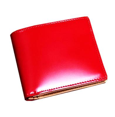 Saint Mode CORDOVAN Cordovan und echtes gegerbtes Leder Bifold-Geldbörse mit Kartenfächern, Geldscheinfach und ohne Münzfach (rot)