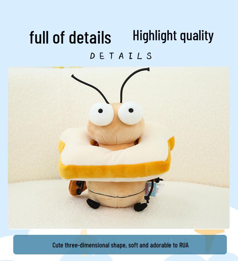 Adorable Cockroach Plush Toy - Cute Dorky Bread Design, Perfect Birthday Gift