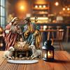 Shatterproof 2D Acrylic Nativity Scene Miniature Figurine Display Art Piece with Base For Home Office Church Desk Decors