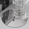 Titanium Steel Geometric Pendant Necklace With Rhinestones For Couples And Adults
