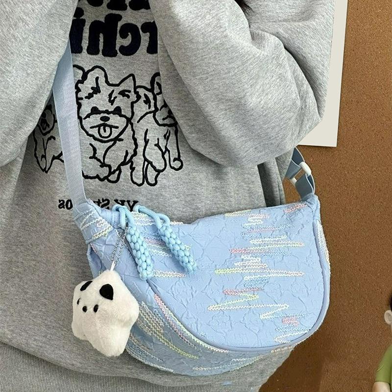 Nylon Messenger Crossbody Bags Trendy Ladies Dumpling Bag Casual Large Capacity Satchel Shoulder Bags