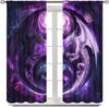 Dragon Curtains for Boys,Mystery Fantasy Stars 3D Purple Yin Yang Black White Sky Wings Flying Dragon Window Drape Print for Kid