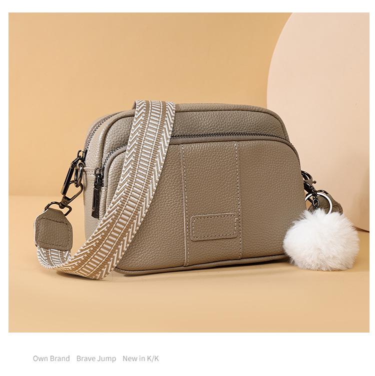 Women's Genuine Leather Shoulder & Crossbody Bag - Fashionable Solid Color, Small Square Design