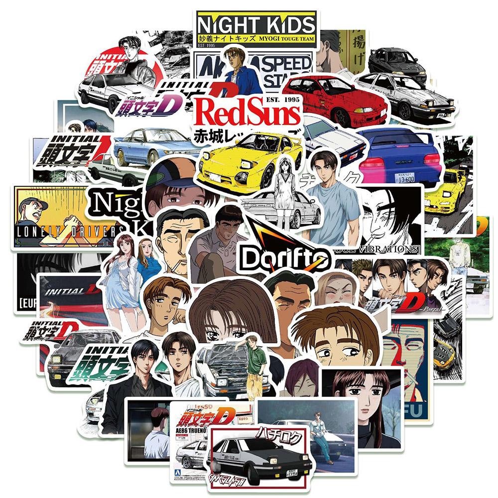 10/30/50pcs Initial D Japanese Anime Stickers Cool Cartoon Decals DIY Skateboard Phone Notebook Classic Manga Sticker Decoration