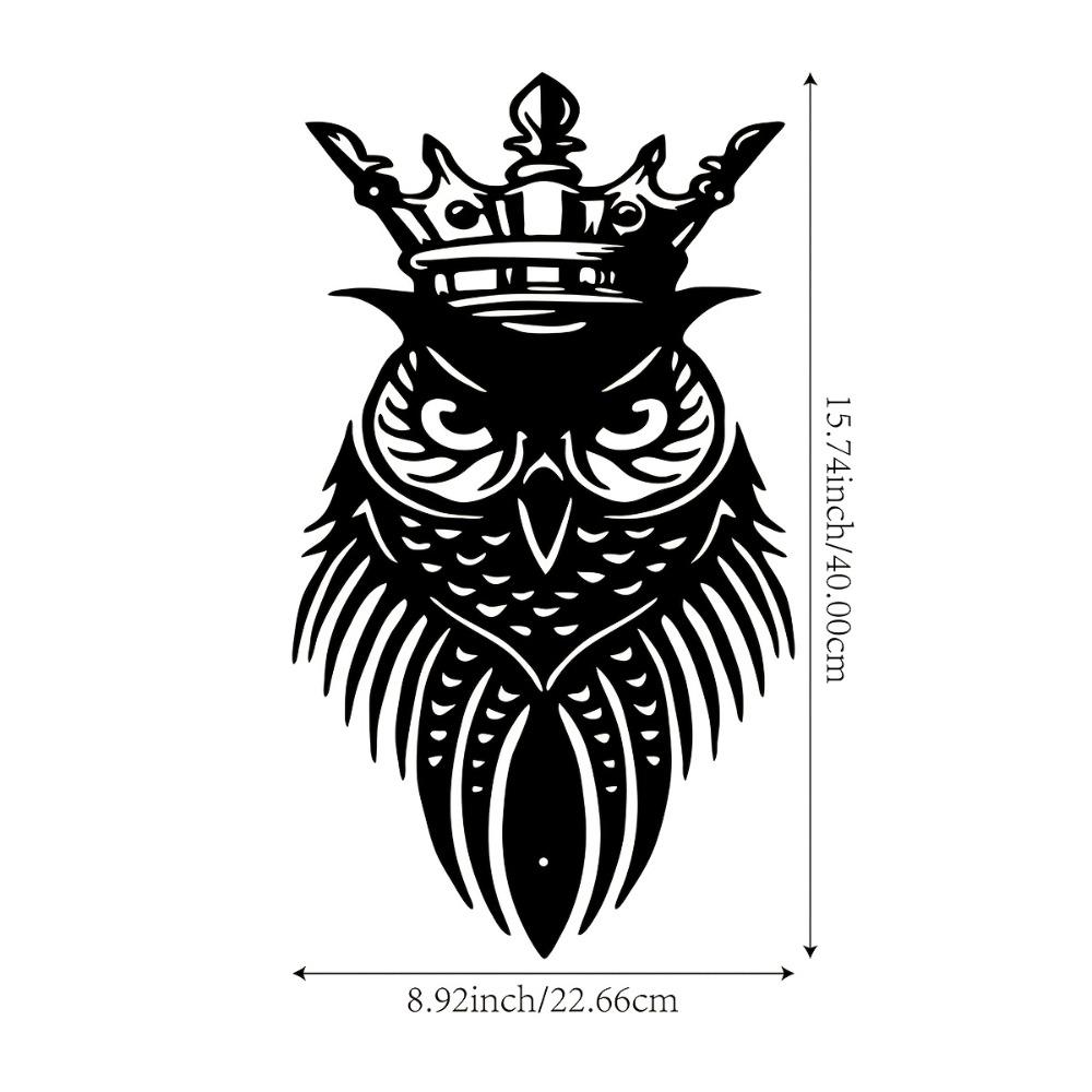 

1pc 15.74in Metal Owl Wall Sculpture Indoor Outdoor Garden Balcony Country Style Bedroom Living Room Office Porch Decor 16in