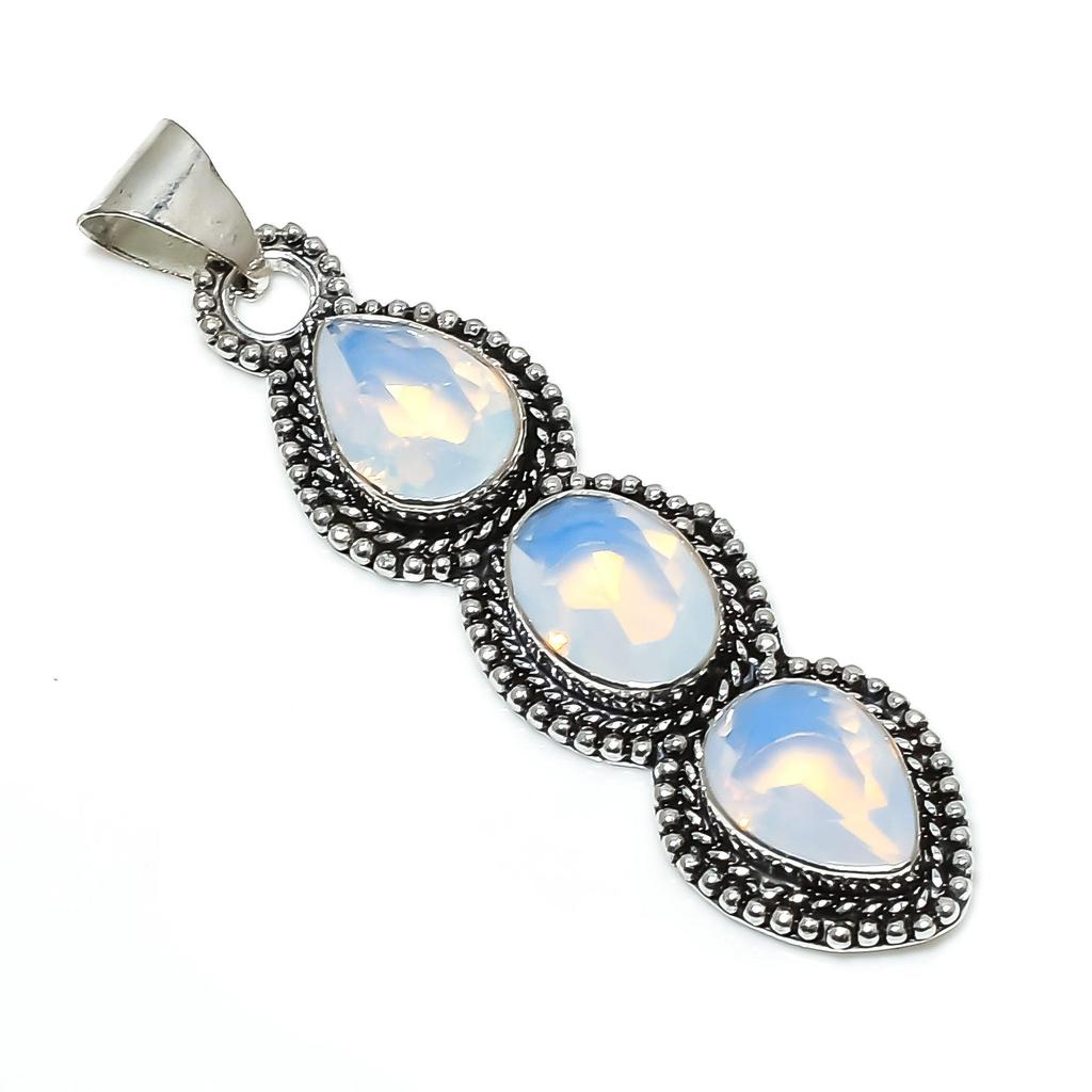 Milky Opal Pendant, 925 Sterling Silver Gemstone Pendant, Milky Opal Jewelry, Handmade Gifts, Handmade Jewelry For Gifts Jewelry For Her