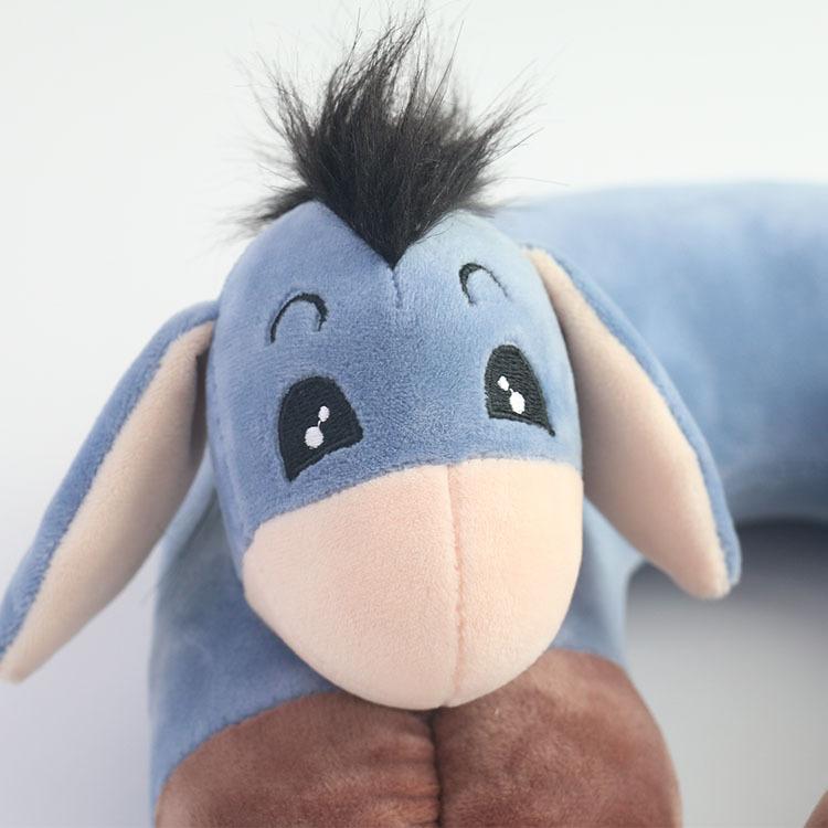 Süßes Cartoon Blaues Esels-Reise-Nackenkissen, Tragbares U-förmiges Kissen für das Büro-Nickerchen, Plüschtier-Stressabbau-Kissen