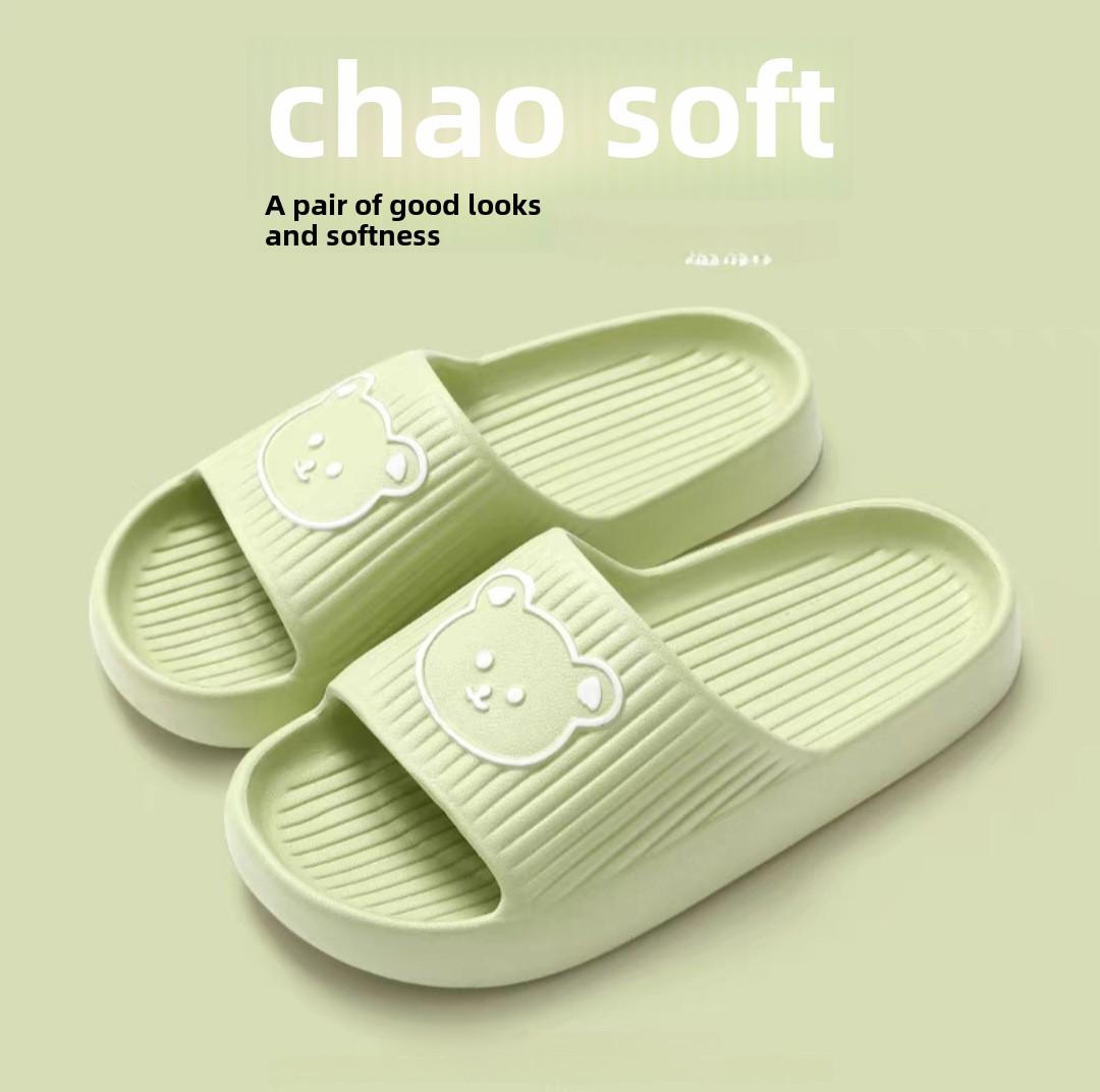 

Женские летние домашние симпатичные тапочки на толстой подошве - нескользящие, дезодорирующие сандалии для ванной 36-37 (Fits 35-36 foot) зелёный