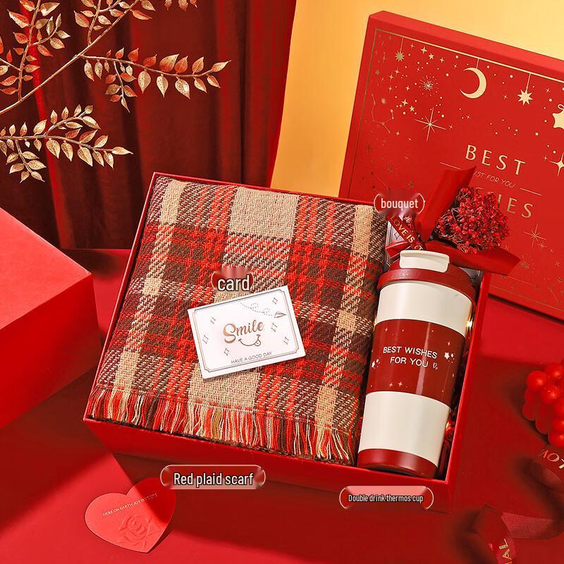 A1 Christmas Winter Gift Set Thermos & Scarf Gift Set 17