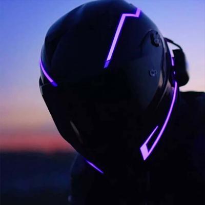 Kask motocyklowy LED Światła ostrzegawcze Kask do jazdy nocnej Kask zimowy Motocykl Zimny pasek świetlny EL Wodoodporna naklejka 4 migające akcesoria