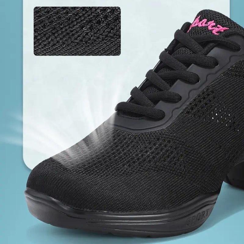 Scarpe da Ballo Moderne Donna con Ammortizzazione ad Aria Rete Traspirante Scarpe da Jazz con Lacci Sneakers Casual da Donna Ammortizzanti