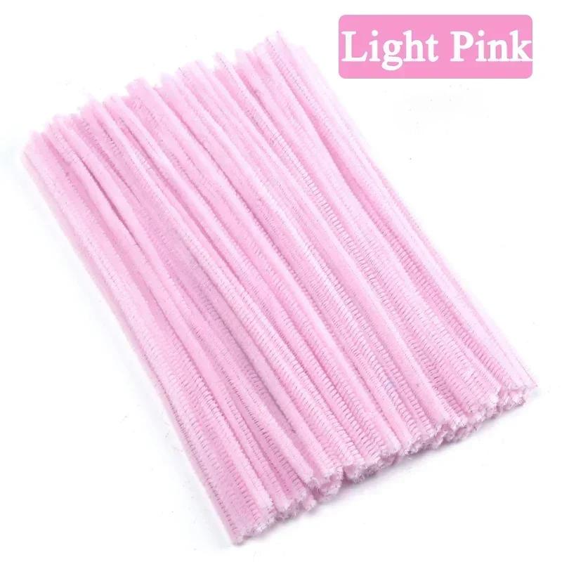 

Wholesale DIY Plush Sticks Soft Chenille Stems Pipe Cleaners Bending Plush Craft Wired Sticks Kids DIY Art Decoration Supplies 10PCS світло-рожевий колір