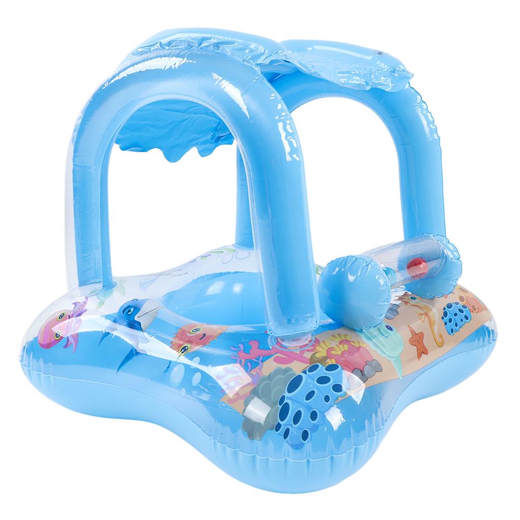 Baby Pool   Sunshade Swim   Infants Seat Boat Inflatable Toy with Awning Handle Small
