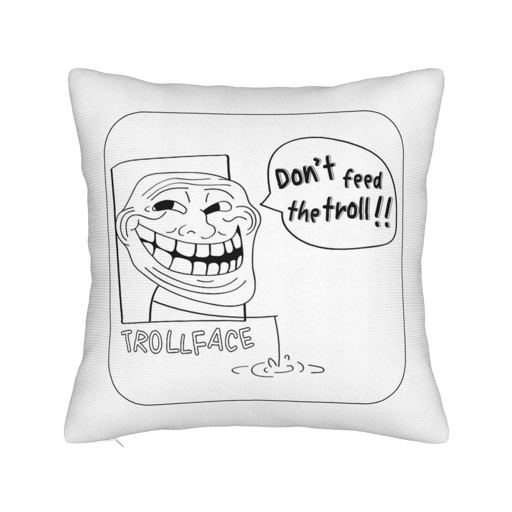 Trollface Meme Rage Comic Funny Troll Joke Internet Pillowcases Retro Trendy Pillow Case For Sofa Home Decoration Pillow Cover