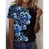 Korean Women's Harajuku Summer Fashion Tee Short Sleeves O-Neck Leisure Top T-Shirt Clothing 3D Flower Graphic