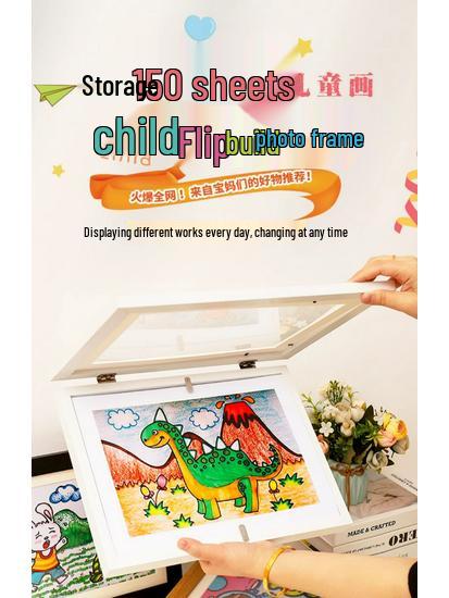 Kids' Artwork Display Frame: Magnetic, Easel-Mount for A4/A3 Paintings