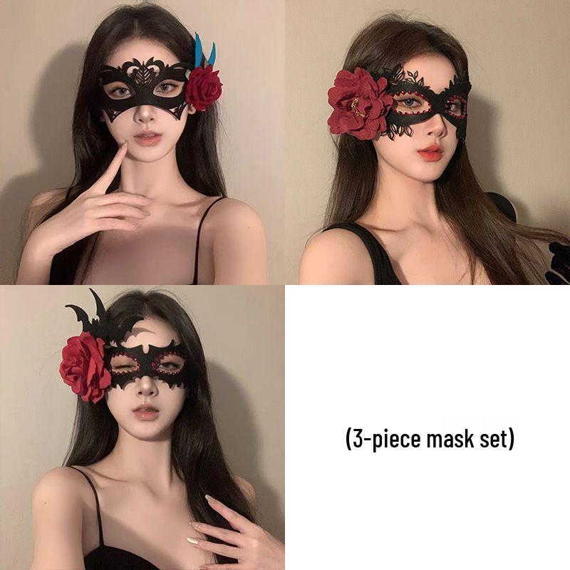 Geheimnisvolle Halbgesichts-Maskerade-Augenmaske für Halloween-Kostümparty