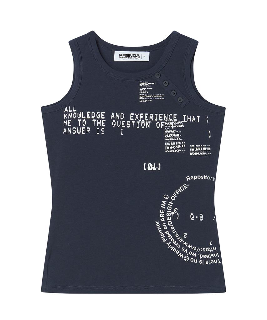 PRENDA Fragmented Log Tank Navy