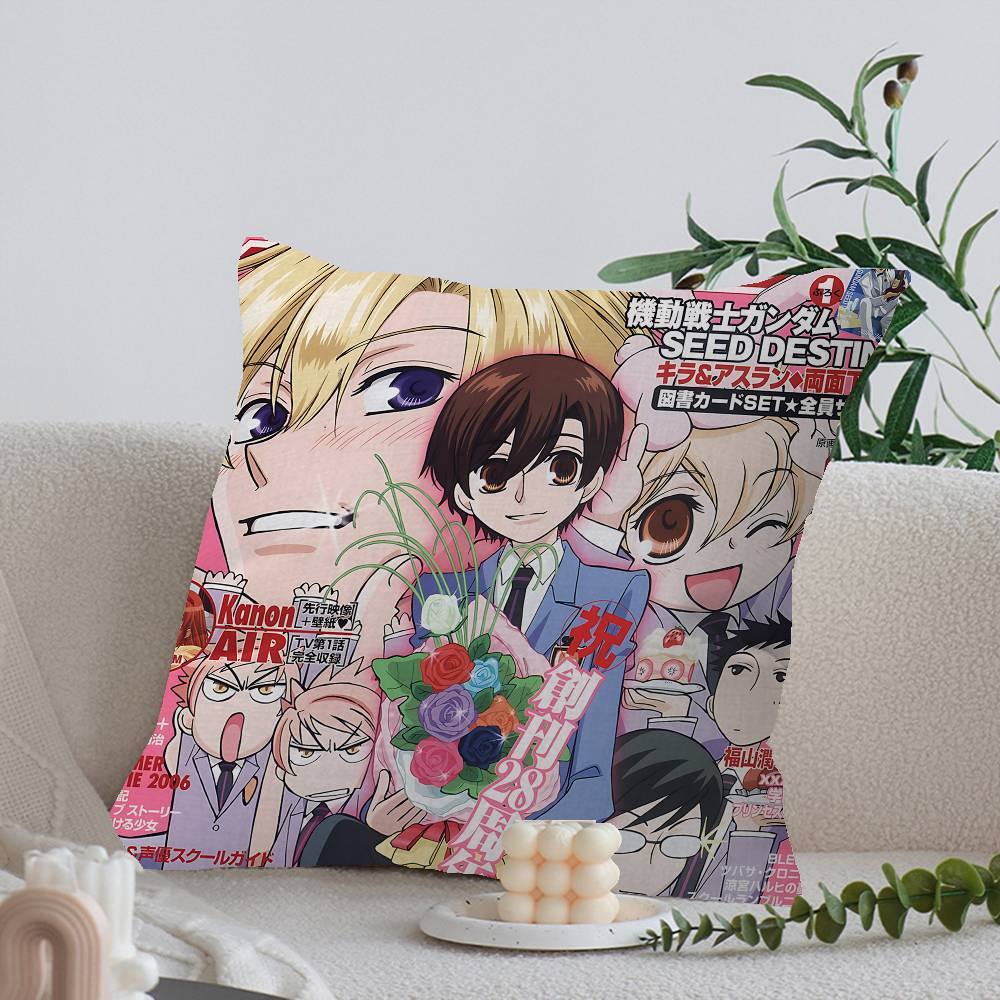 Classics Anime Ouran High School Host Club Pillow Covers Cartoon Sofa Home Double-sided Printing Short Plush Cushion Cover