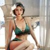 Passionate Rose Flower Lingerie Set: Hollow-Out Bra & Bikini Pajama