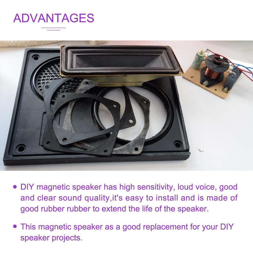 DMiotech 2pcs 1W 8 Ohm 15mmx24mm Mini DIY Magnetic Speaker Internal Replacement Speaker for DIY Speaker Black