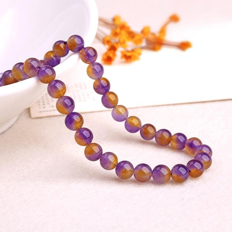 Natural Stone Ametrines Purple Yellow Crystal Stone Round Beads Spacer Beads for Jewelry Making 6-10mm DIY Bracelets Jewelley 15inch 39cm Beadwork