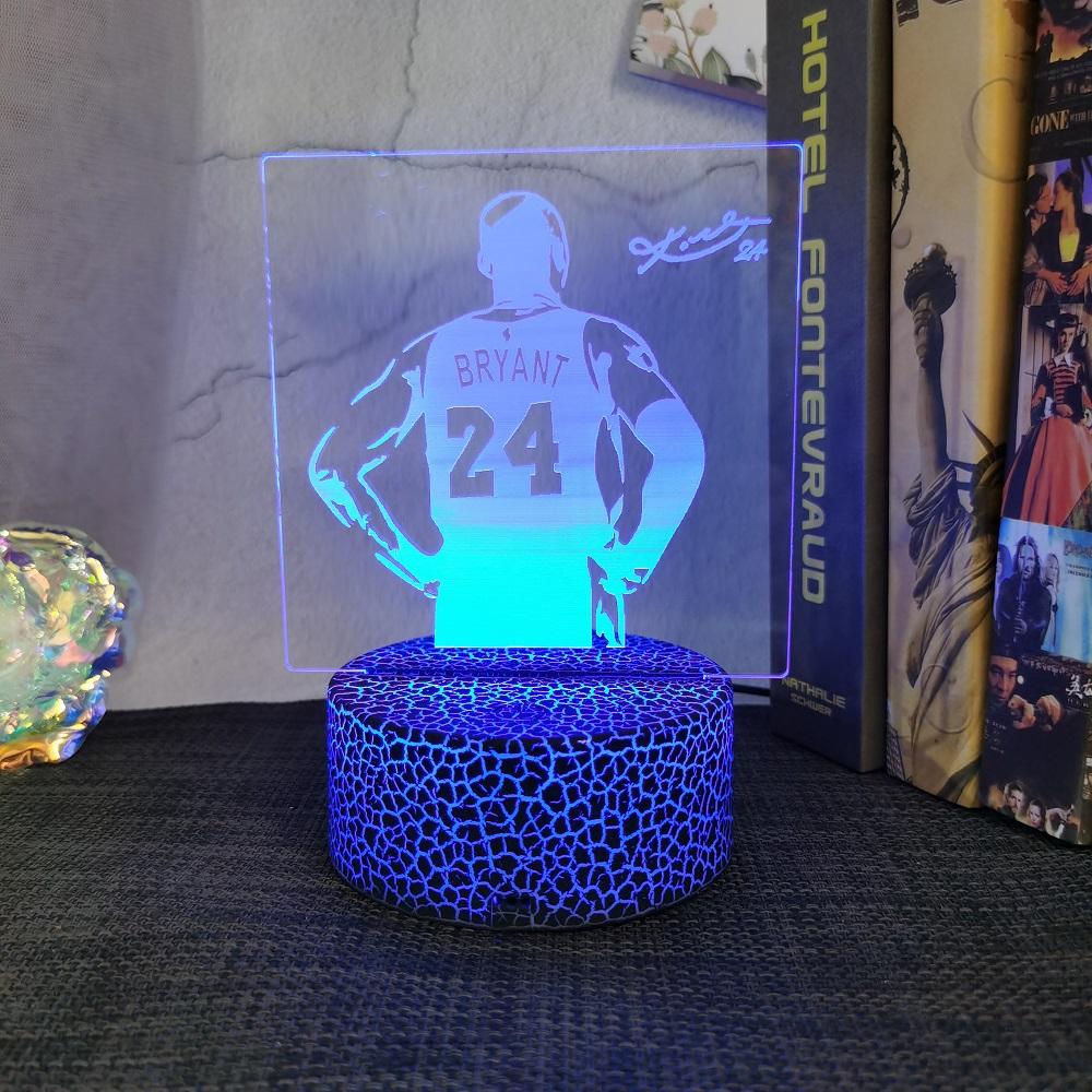 Basketball Player Kobe Led Night Light Touch Control 7 Colour Changes Great Birthday Gift For Sports Lover