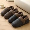 Fashion Men Big Size 50 Winter Slippers Home PU Leather Shoes for Men Indoor Waterproof Fur Cotton Male Bedroom Slipper Flat Houseshoes