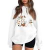 Women's Neck Long Sleeve Loose Fit Casual Sweatshirt Pullover Top with Halloween Print