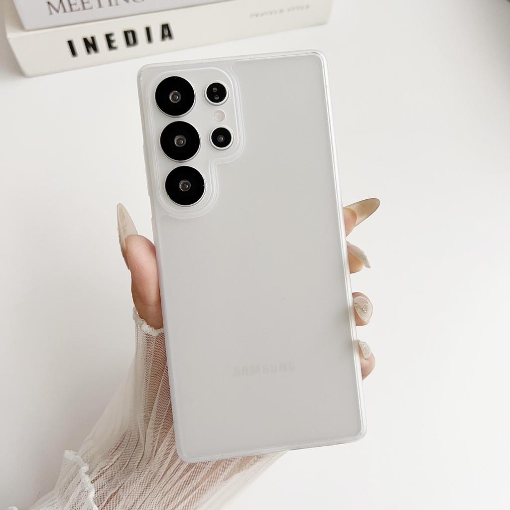Suitable for Samsung S25ultra Ultra Thin Two In One Matte Semi Transparent Mobile Phone Case S24u Skin Feeling 23 Drop Protection Case
