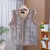 Floral Grandma Fleece Vest: Warm, Cold-Proof, Fashionable Casual Shrug for Women