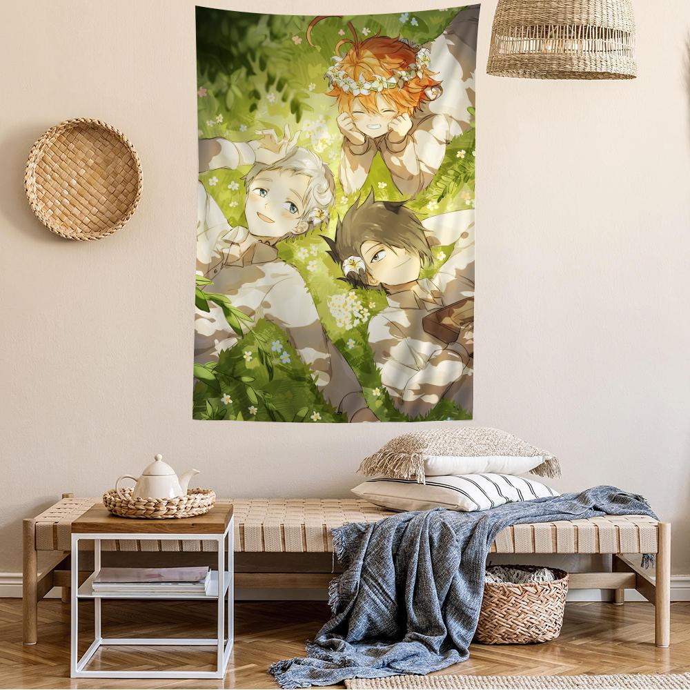 The Promised Neverland Manga Cover Wall Tapestry Emma Character Art Stylish Room Accent for Shonen Anime Manga Fans