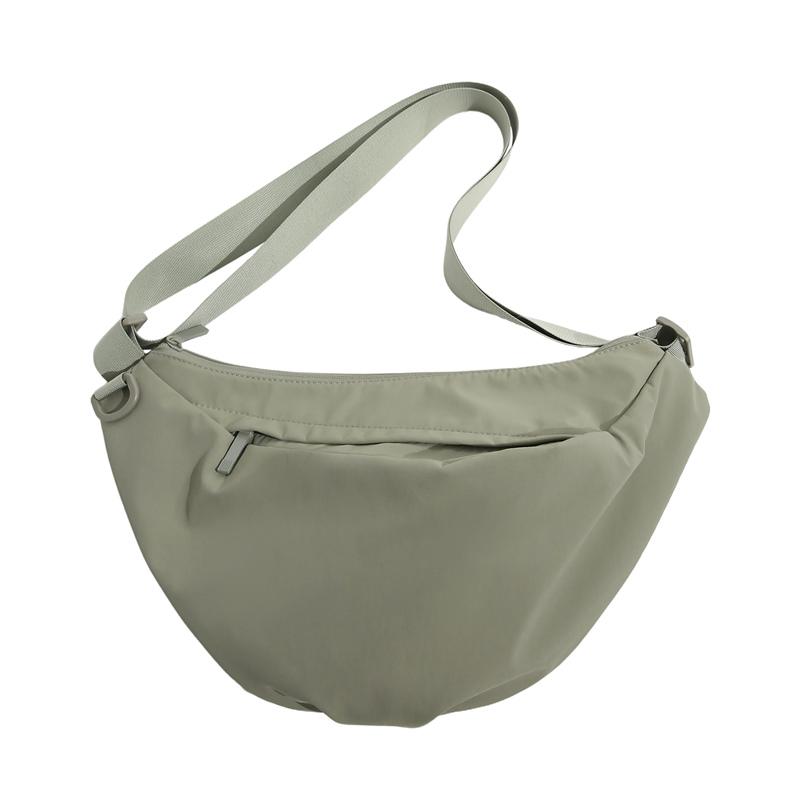 Borsa a tracolla minimalista con tracolla regolabile e tasca anteriore con zip