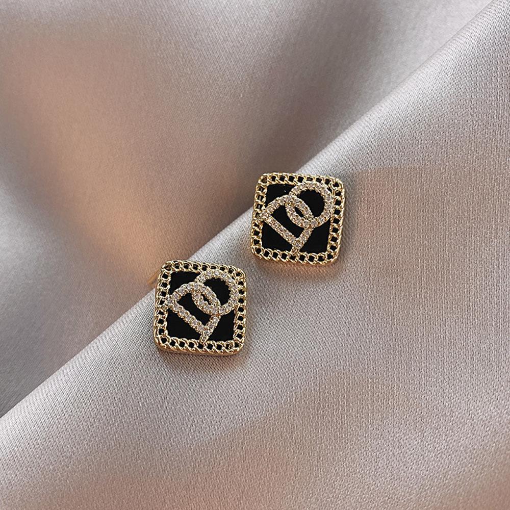 

Серьги-пусеты из серебряной иглы высокого качества, микро-сет, черные