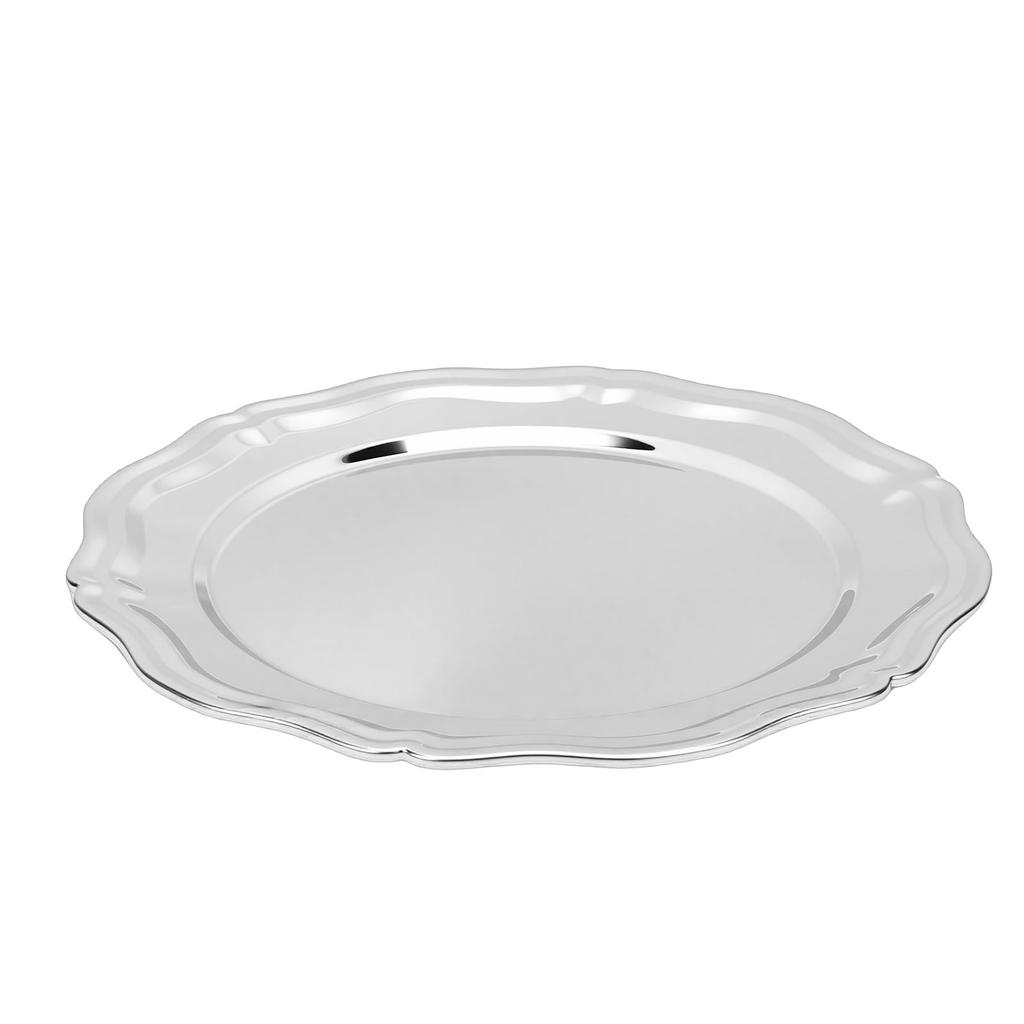 Vassoio da portata in acciaio inossidabile 304 Piatto rotondo Piatto decorativo per dessert Antipasti per Feste Cucina Bagno L