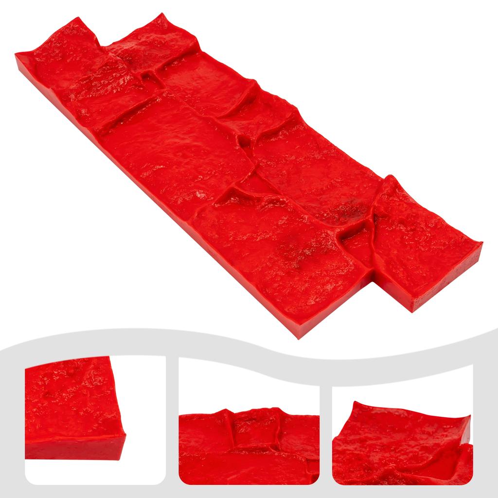 Red PU Concrete Mold,Rectangle Concrete Texture Mold 200*590mm/300*600mm for Courtyard Paths,Driveways