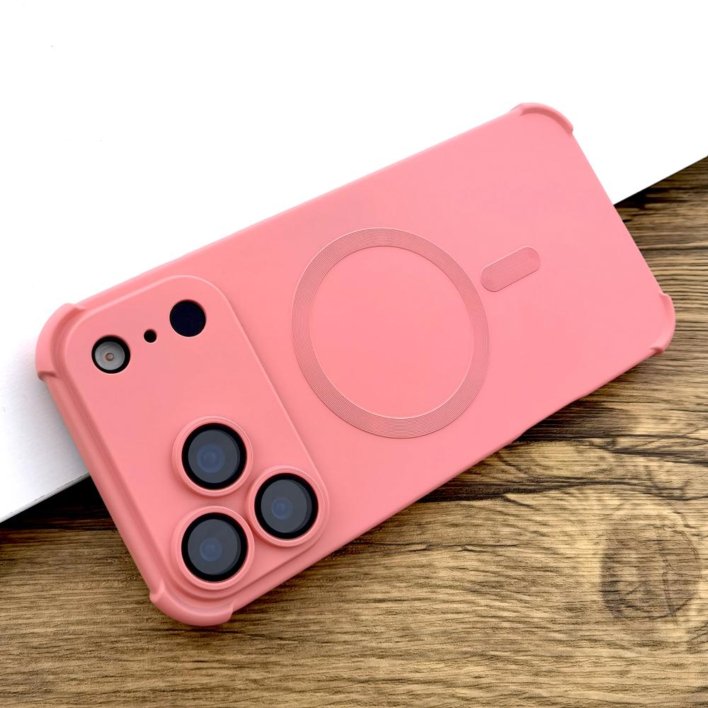 Luxury Shockproof AirBag Soft Magsafe Case For iPhone 17 Air 16 15 14 13 12 Pro Max 17Pro iPhone17 16Pro Wireless Charge Cover