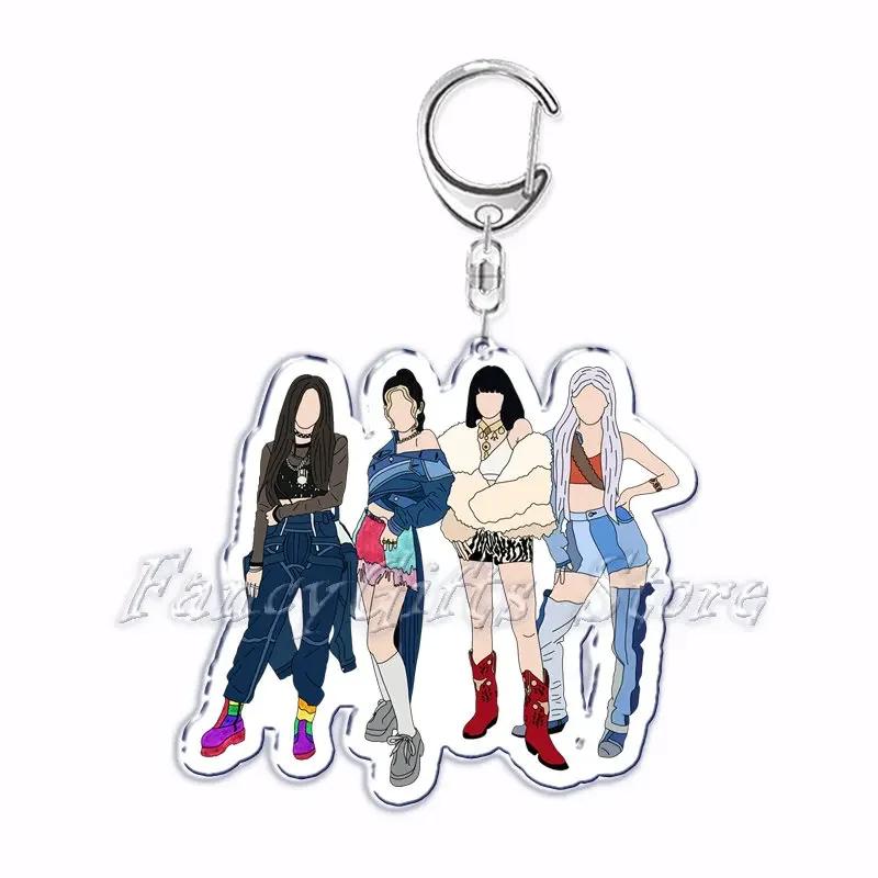 Hot Popular Korean Fashion Kpop Girls Band Keychain for Women Man Bag Accessories Bag Key Chain Ring Keychains Jewelry Fans Gift