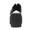 Gdgydh Goth Bat Buckle Mule Sandals for Women Heel Open Toe Thick Platform Summer Shoes Sligbacks Plus Size Black Slip On