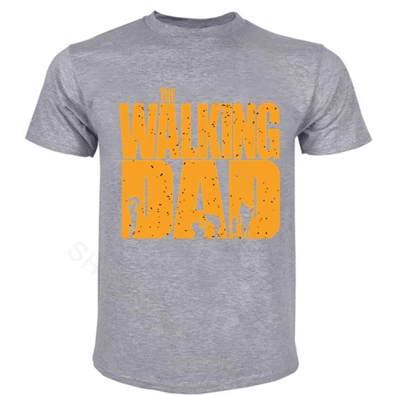 Mens cotton tshirt The Walking Dad Funny Mens T Shirt Fathers Day Dead Gift Birthday Dark Gray ! male summer teeshirt
