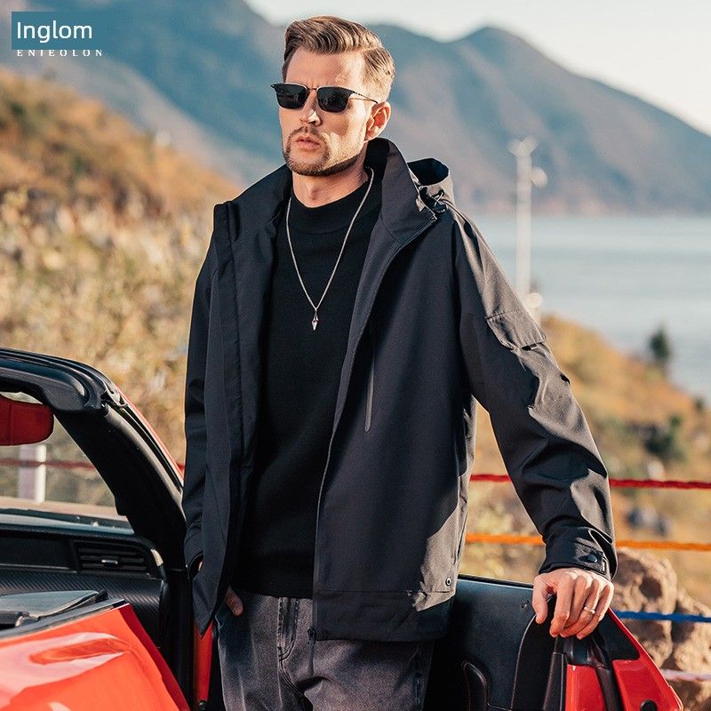 Yingjuelun Men's Hooded Jacket 2025 Autumn and Winter New Outdoor Workwear Jacket Men's Windproof Sports Top