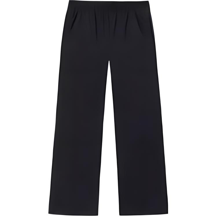 Anta Training Series Simple Casual Solid Color Straight Loose Knit Sports Pants Women Bottoms Black 162527305-2