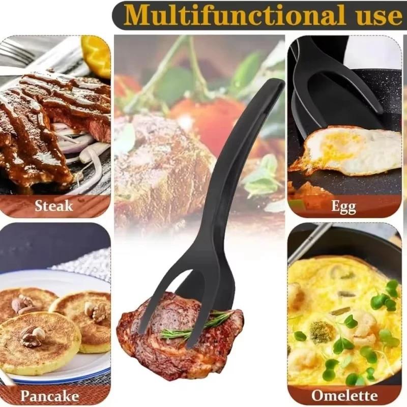 Shovel Clip Silicone Grip Flip Tongs Egg Steak Spatula Tongs Clamp Pancake Fried Turners Cooking Tool Kitchen Accessories