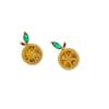 Simple Temperament Zircon Orange Fruit Earrings Fresh Lemon Orange Stud Earrings